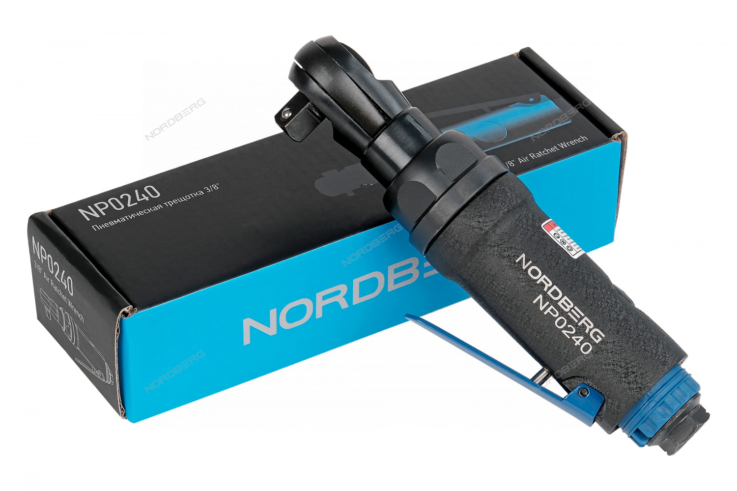 Пневмогайковерт угловой (пневмотрещотка) 3/8", 50 Нм NORDBERG NP0240
