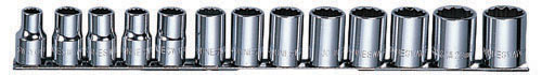 S05H4213S Набор головок торцевых 12-гранных MAXI-DRIVE 1/2"DR на держателе, SAE 3/8--1-1/8", 13 пред