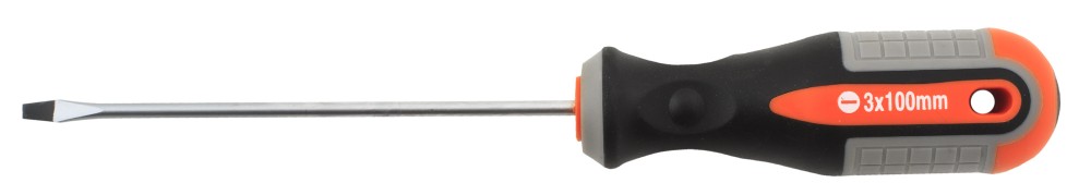 750310 Отвертка стержневая шлицевая ROUND GRIP, SL3x100 мм
