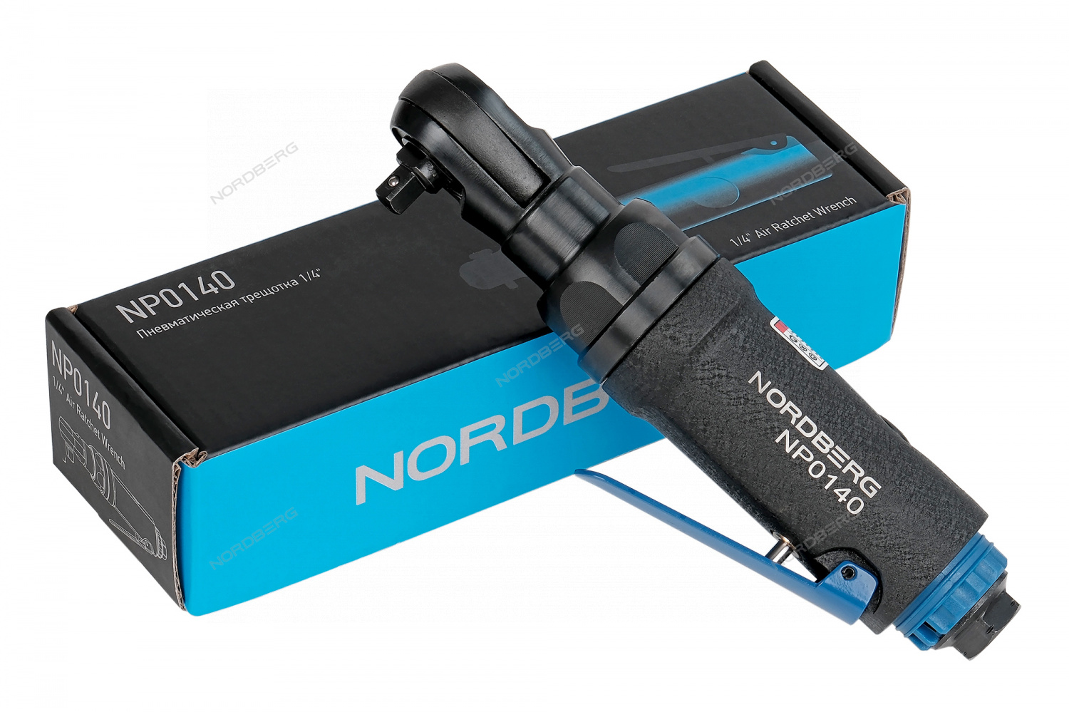 Пневмогайковерт угловой (пневмотрещотка) 1/4", 50 Нм NORDBERG NP0140